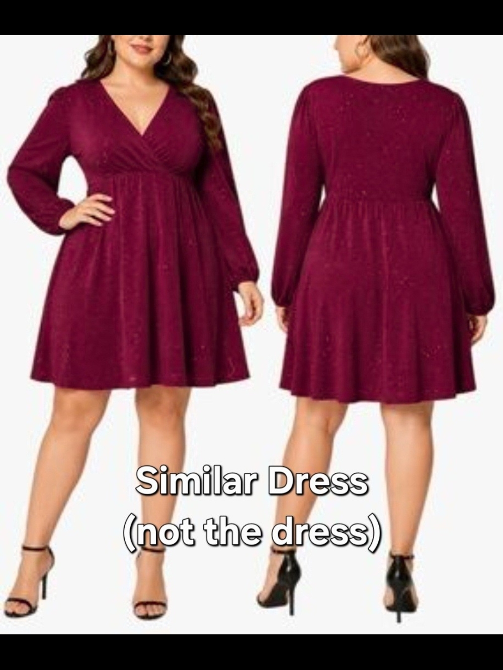 LOFT Outlet - Sparkly, Magenta, Long-Sleeve Skater Dress